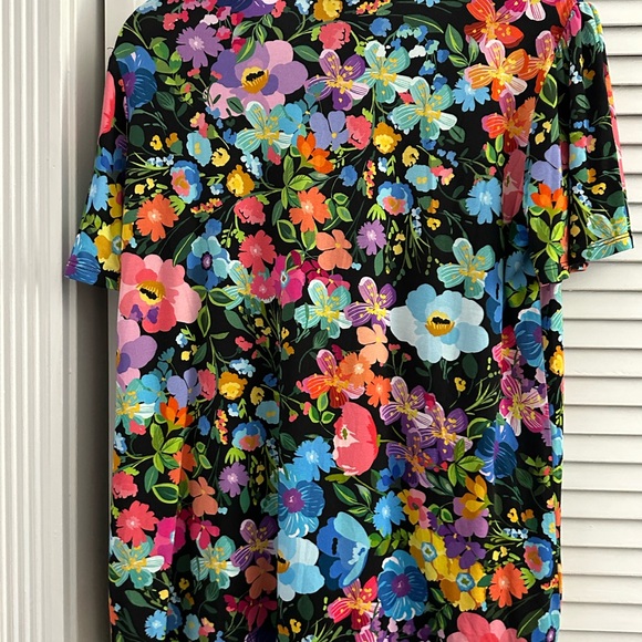 Johnny Was Wild Bloom Flutter Sleeve Henley Tee NWT - Picture 2 of 5